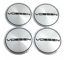 Наклейки на диски Воссен серебряные металлические 56 мм