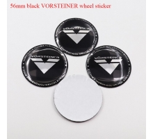 Наклейки на диски vorsteiner 56 мм черные металлические 4 шт