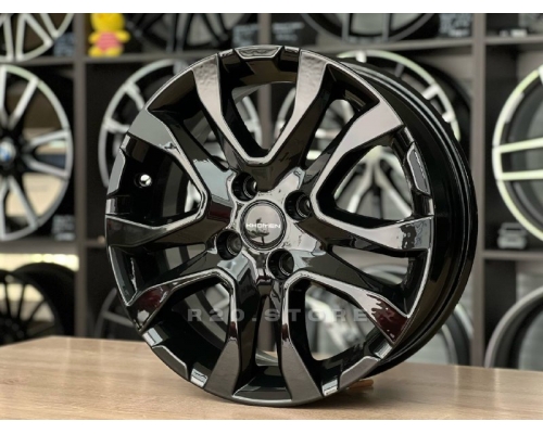 Диск литой Khomen Wheels R15 4*100 j6 ET40 D60,1 Black Диск литой Khomen Wheels R15 4*100 j6 ET40 D60,1 Black