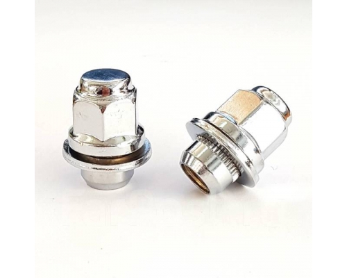 Гайка колесная 14*1,5, 37,5смм, пресс-шайба, закрытая, ключ 21 мм, хром Гайка колесная 14*1,5, 37,5смм, пресс-шайба, закрытая, ключ 21 мм, хром
