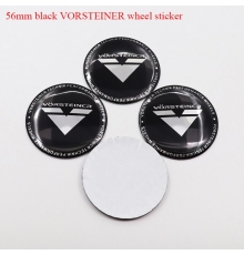 Наклейки на диски vorsteiner 56 мм черные металлические 4 шт