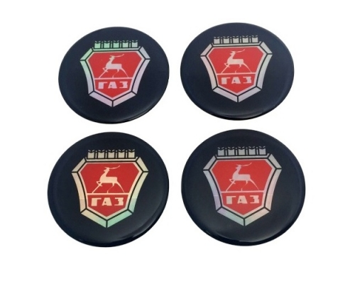 Силиконовые наклейки на диски ГАЗ голографические, диаметр 6 см