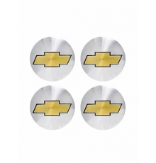 Наклейки на диски Шевроле NZD 028 серебряные металлические 4 шт