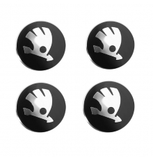 Наклейки на диск skoda 54 мм черный выпуклый