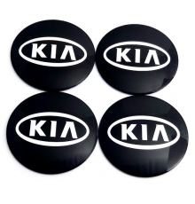 Наклейки на диски КИА черные металлические