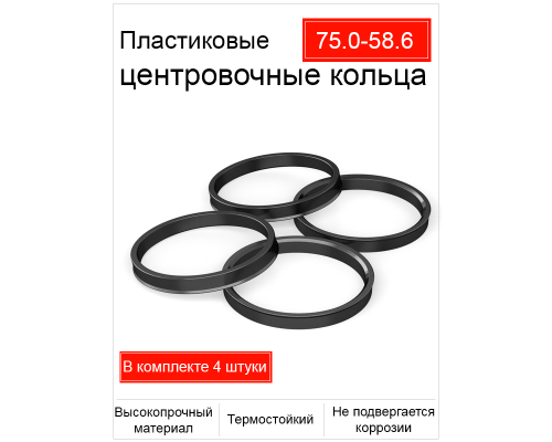 Кольцо центровочное 75,0-58,6 (Пластик)